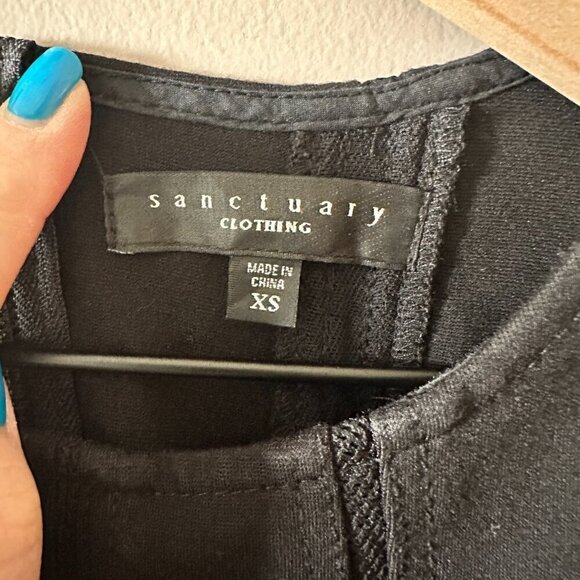 Women's XS Sanctuary Little Black Dress Sleeveless Bodycon - Picture 6 of 8